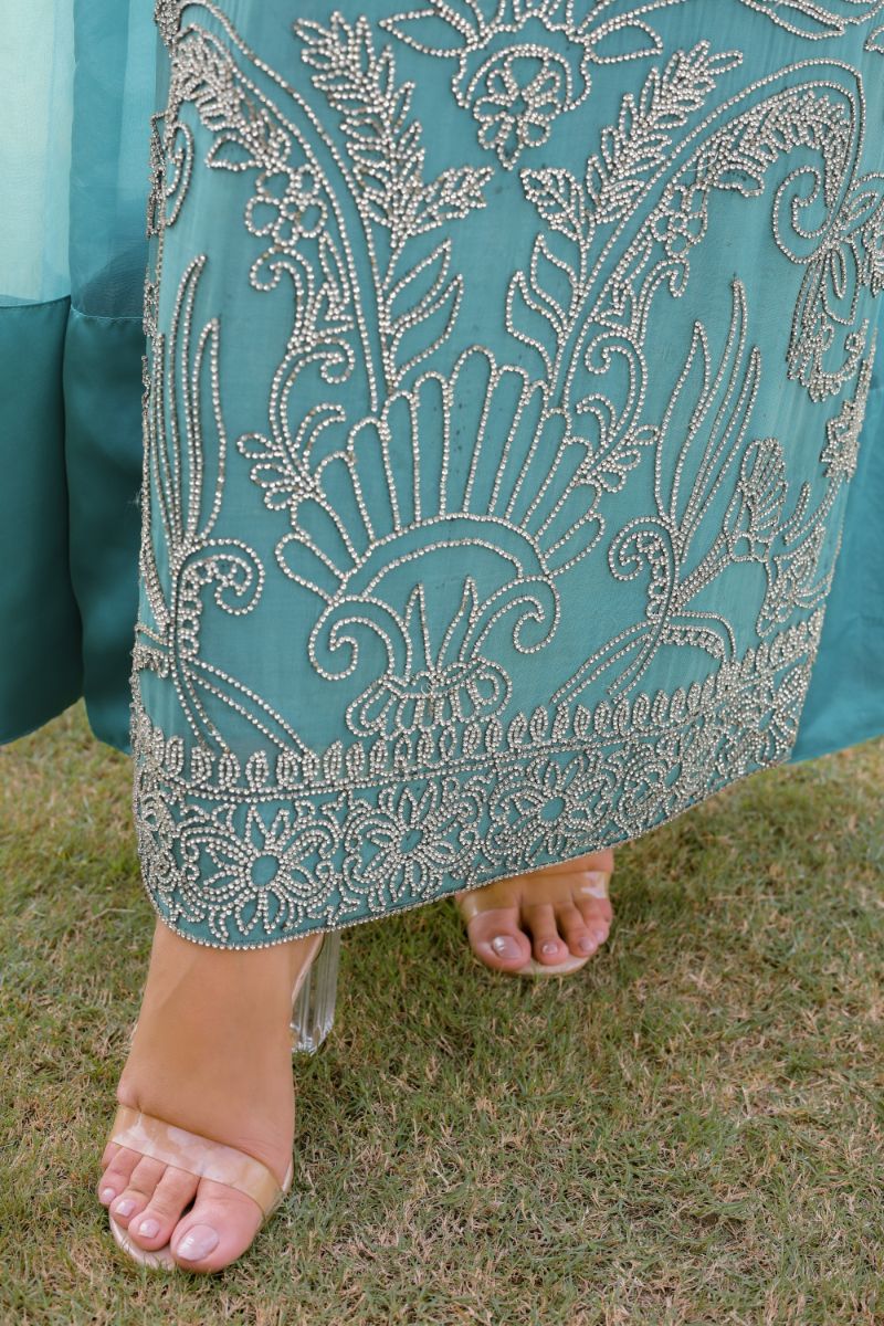 Reema Ahsan - Zirah - Multi Fabric - Teal - 3 Piece