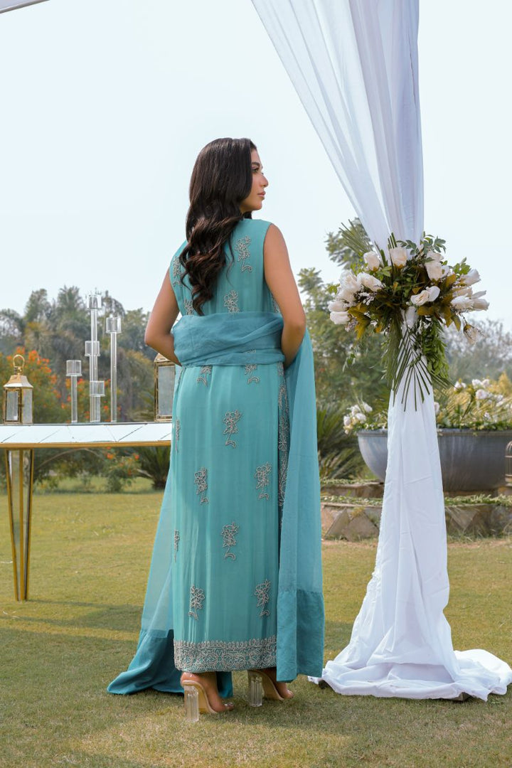 Reema Ahsan - Zirah - Multi Fabric - Teal - 3 Piece