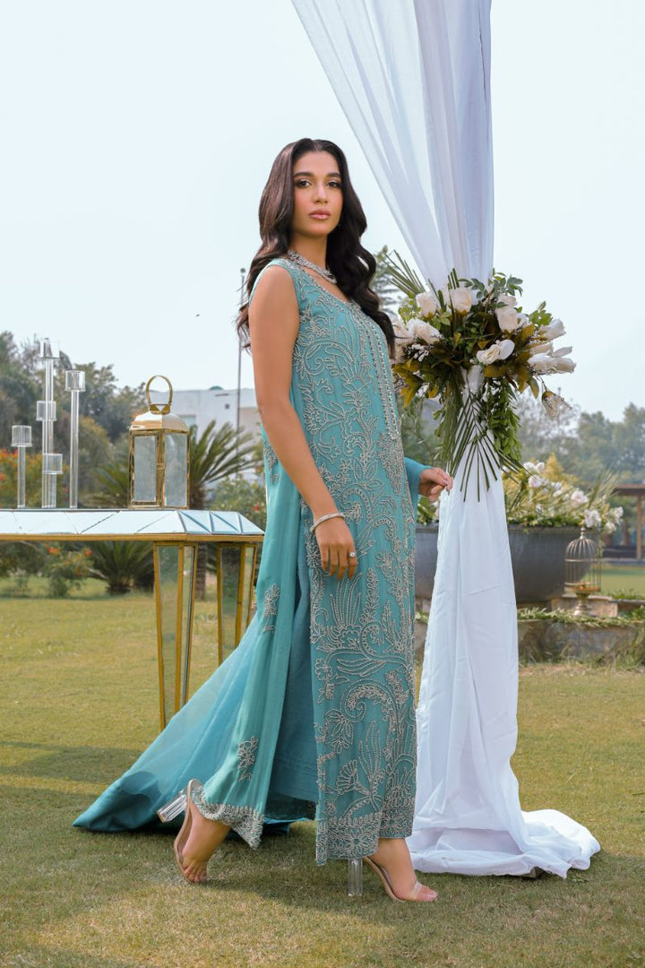 Reema Ahsan - Zirah - Multi Fabric - Teal - 3 Piece