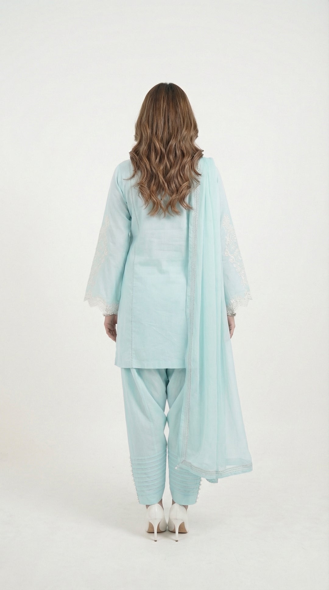 Reema Ahsan - Zyla Lawn Suit For Women - Ice Blue - 3 Piece