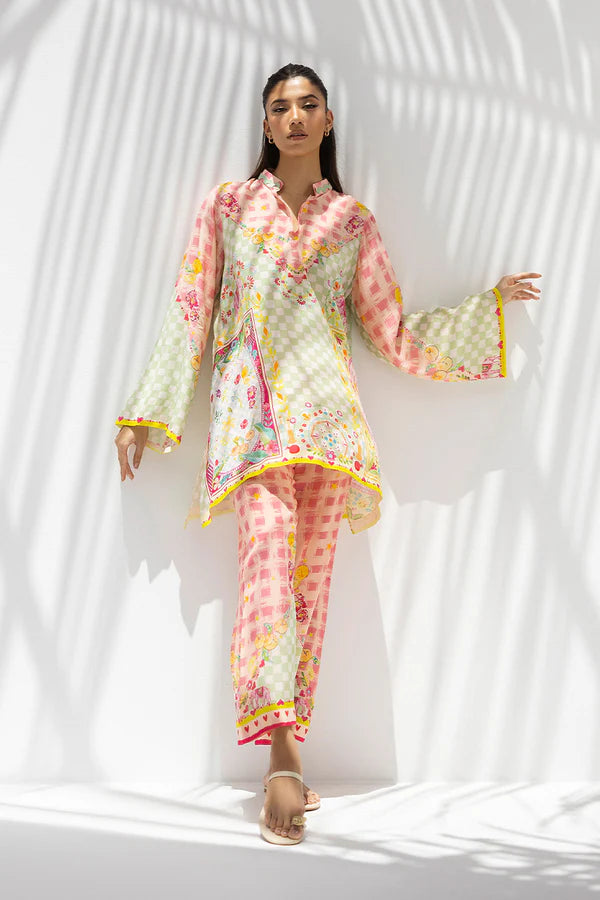 Sania Maskatiya - Rene (A) - Crepe , Crepe - Tea Green & Blush Pink - 2 Piece