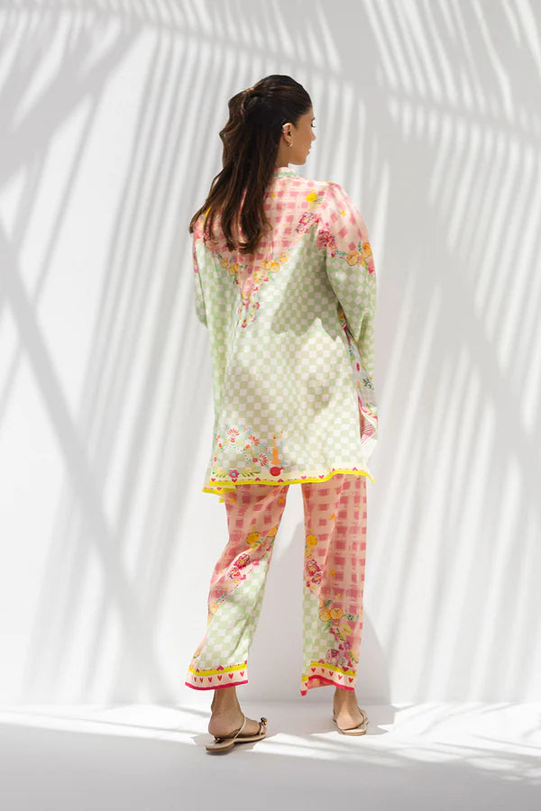 Sania Maskatiya - Rene (A) - Crepe , Crepe - Tea Green & Blush Pink - 2 Piece