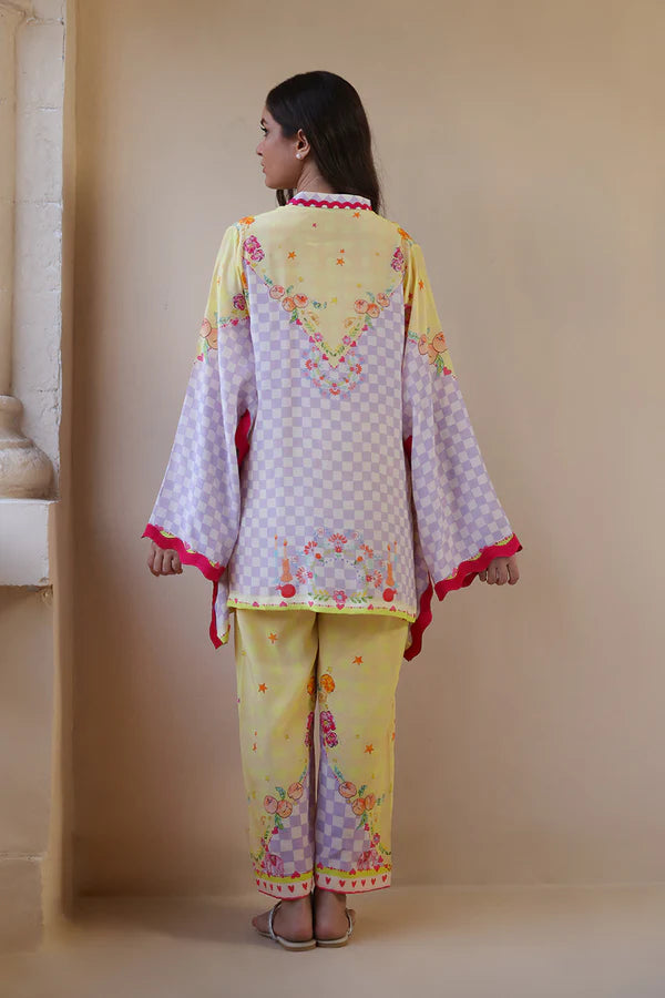 Sania Maskatiya - Rene (B) - Crepe , Crepe - Lemon Yellow - 2 Piece