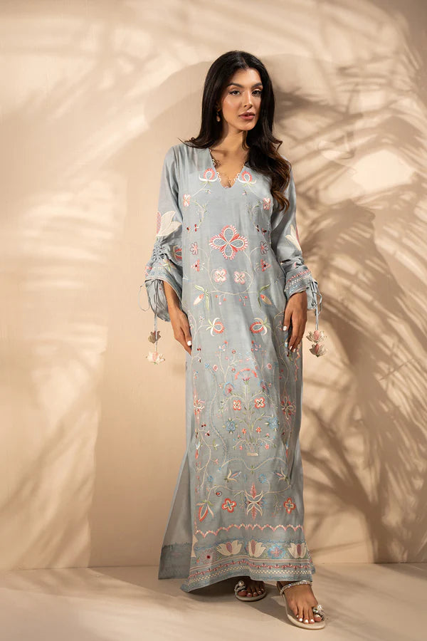 Sania Maskatiya - Rizka - Khaddi Silk - Misty Blue - 1 Piece