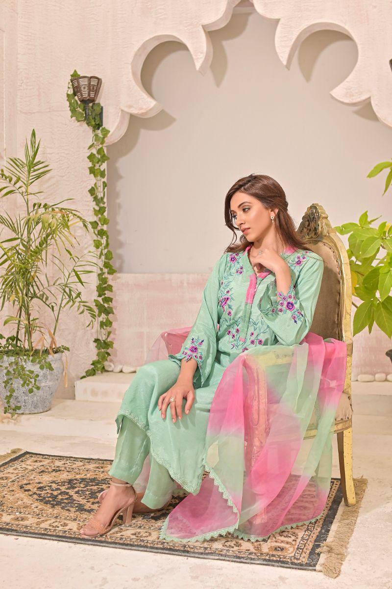 Ruby Couture - ALAYANA  - Raw Silk  - 3 Piece
