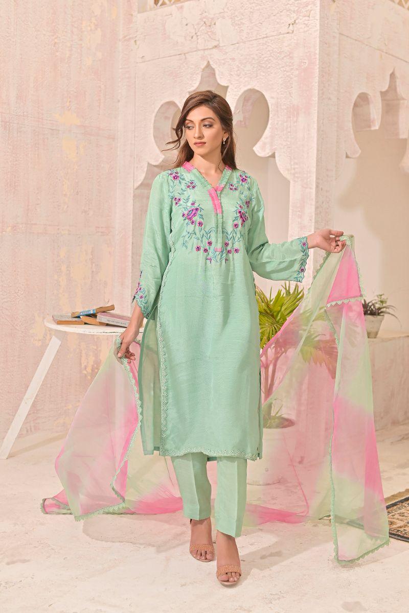 Ruby Couture - ALAYANA  - Raw Silk  - 3 Piece