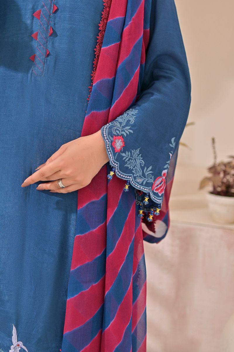 Ruby Couture - BLUE RUSH - Raw Silk  - 3 Piece