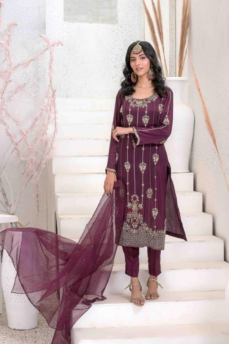 Ruby Couture - Parizaad - 3 Piece - Silk