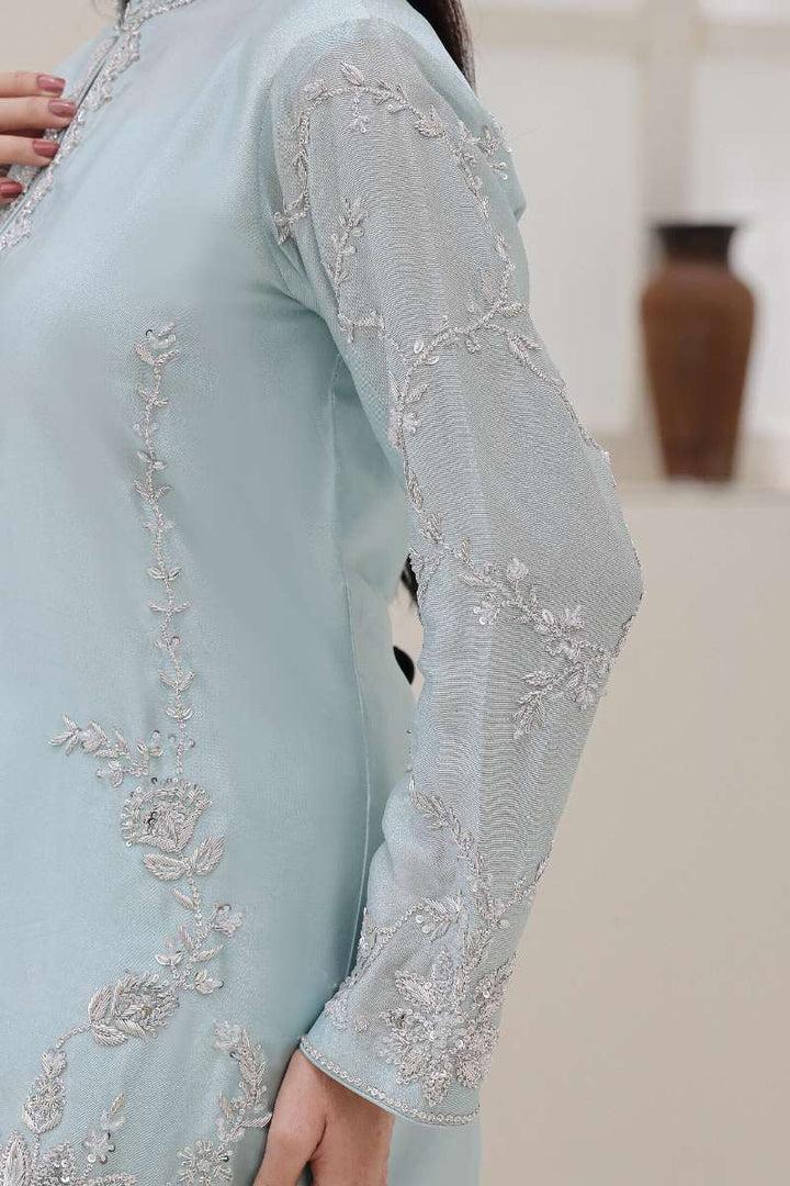 Rubys Couture - Gohar Shesha Silk Suit For Women - Ice Blue - 3 Piece