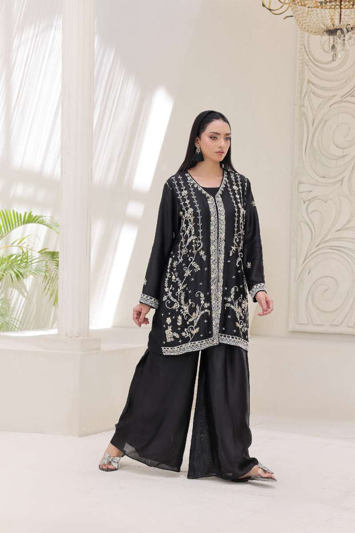 Rubys Couture - Nagma Shesha Silk Suit For Women - Black - 3 Piece