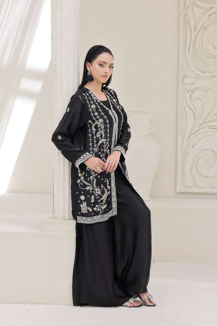 Rubys Couture - Nagma Shesha Silk Suit For Women - Black - 3 Piece