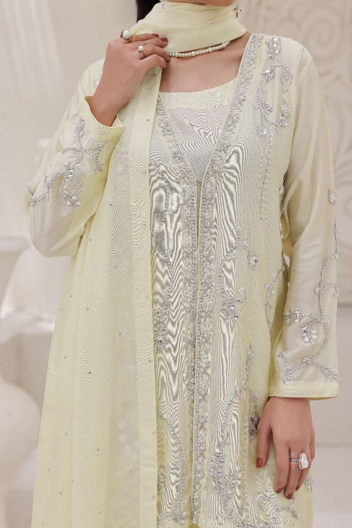 Rubys Couture - Shahi Shesha Silk Suit For Women - Yellow - 3 Piece