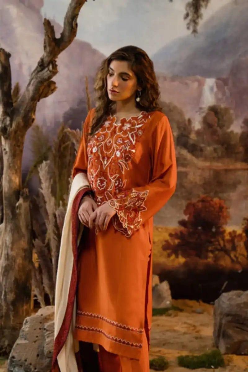 Natasha Kamal - Russet - orange - Silk Karandi - 3 Piece - Studio by TCS