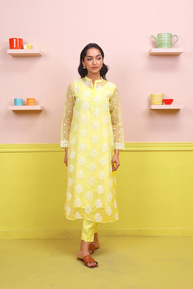 Generation - Naaz Organza 2-Piece - Yellow - Karandi