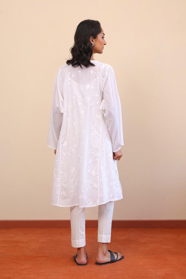 Generation - NKR White on White Kurta - White - Lawn - 1 Piece