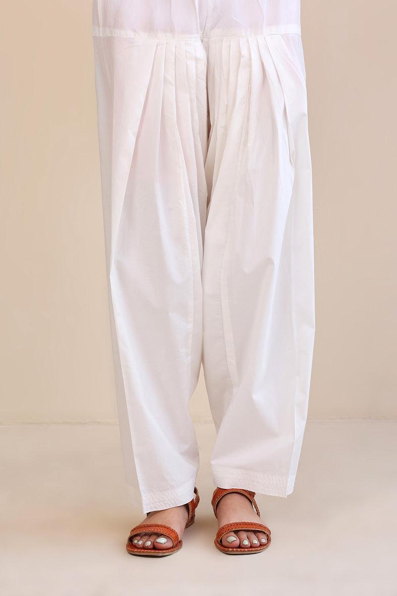 Generation - Essentials Shalwar - Off White - Cambric - 1 Piece