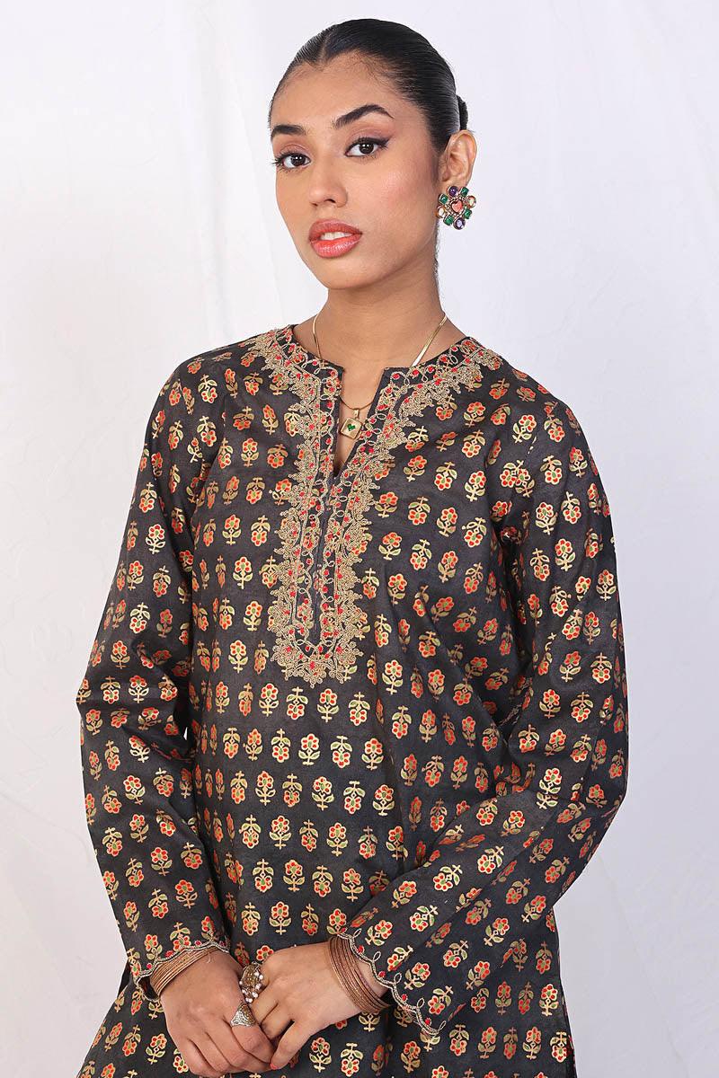 Generation - Sunehri Gharara Set - Black - Cotton - 2 Piece
