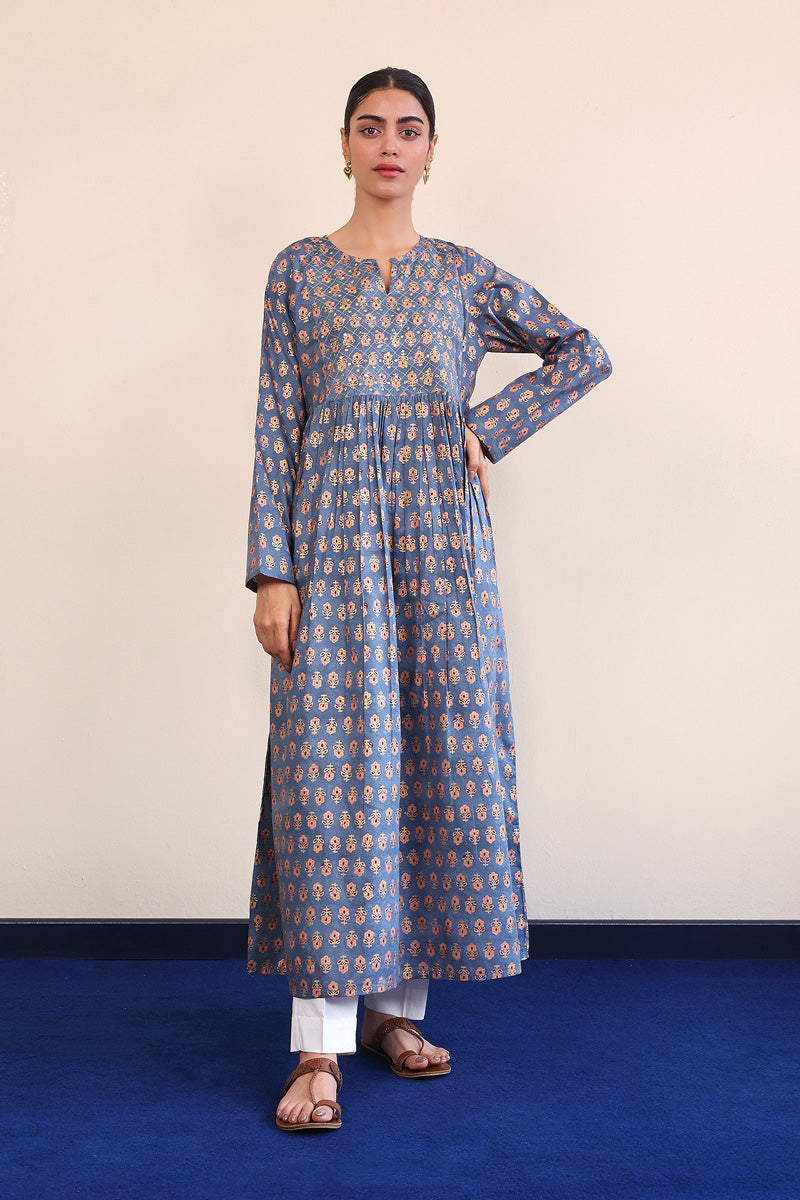 Generation - Sunehri Mukaish Dress - Red - Lawn - 1 Piece