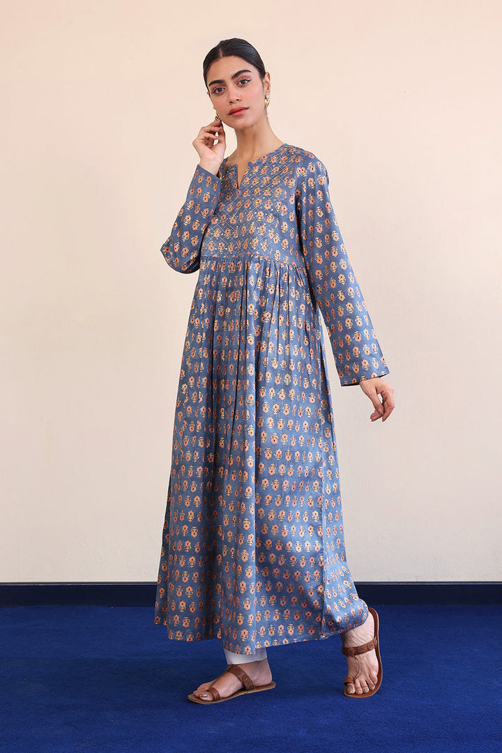 Generation - Sunehri Mukaish Dress - Red - Lawn - 1 Piece