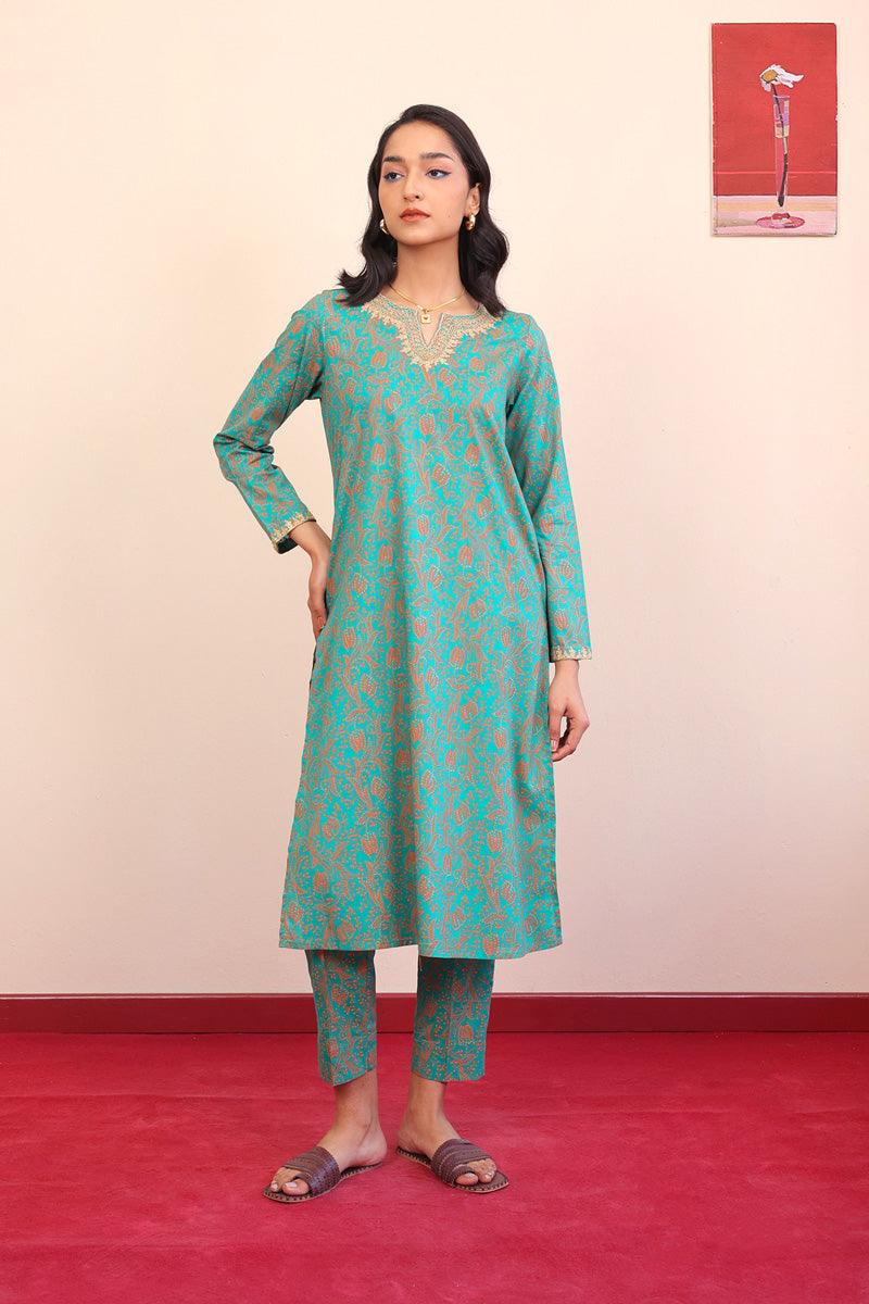 Generation - Tarkashi Embroidered 2-Piece - Green - Lawn