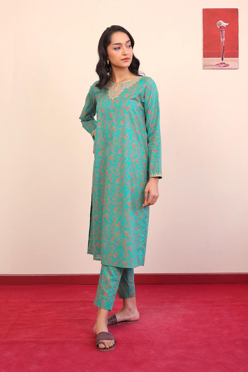 Generation - Tarkashi Embroidered 2-Piece - Green - Lawn