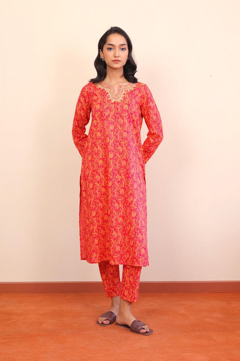 Generation - Tarkashi Embroidered 2-Piece - Red - Lawn