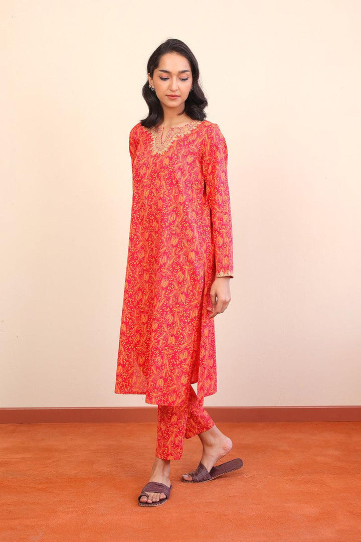 Generation - Tarkashi Embroidered 2-Piece - Red - Lawn