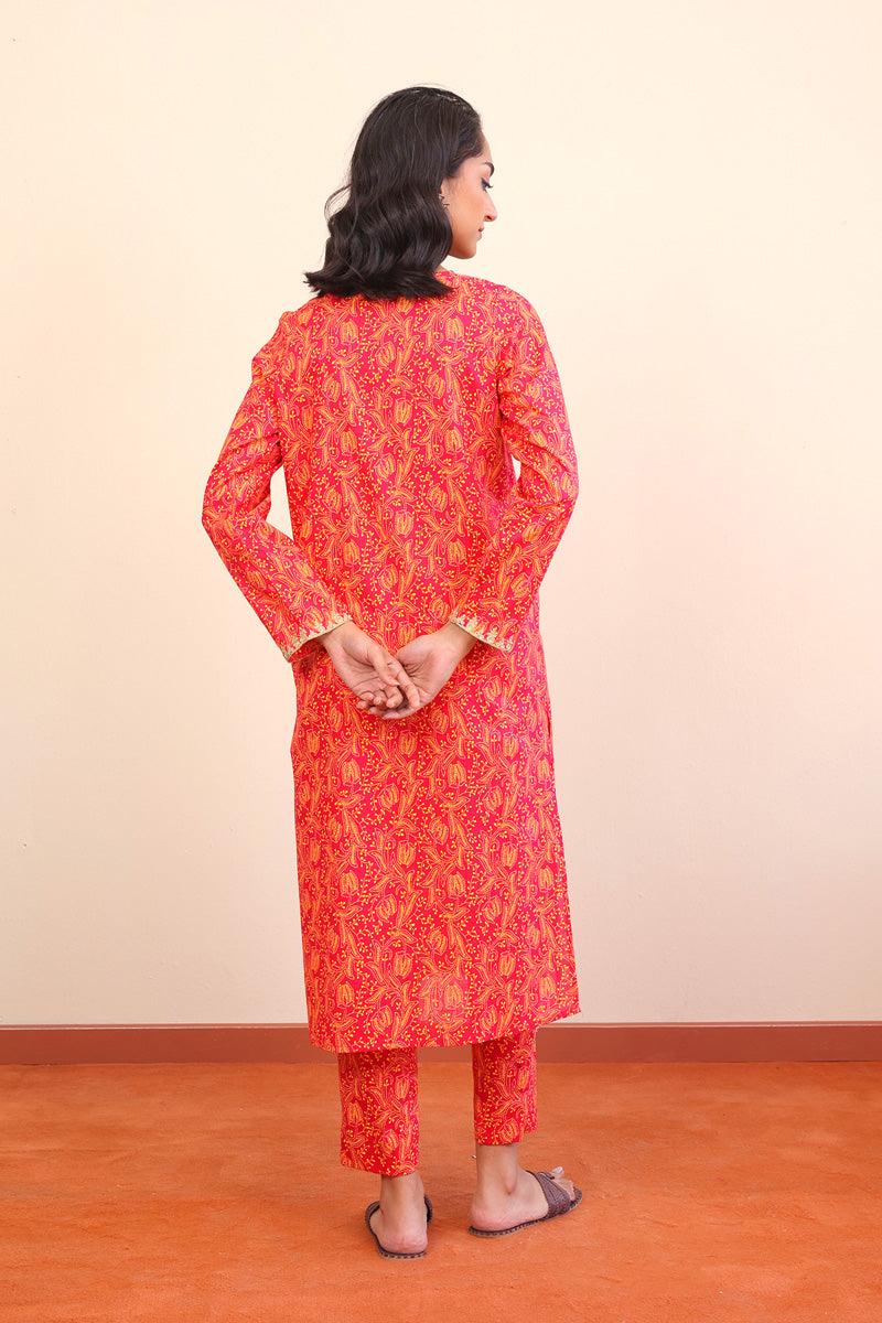 Generation - Tarkashi Embroidered 2-Piece - Red - Lawn