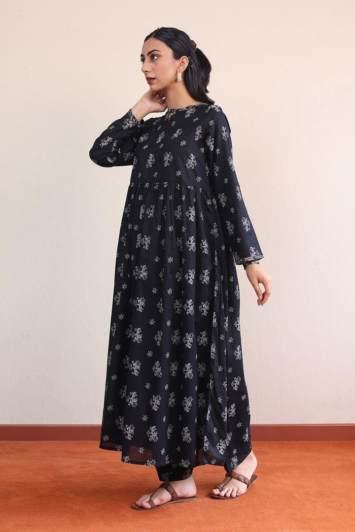 Generation - Tarkashi Printed Dress - Black - Lawn - 2 Piece