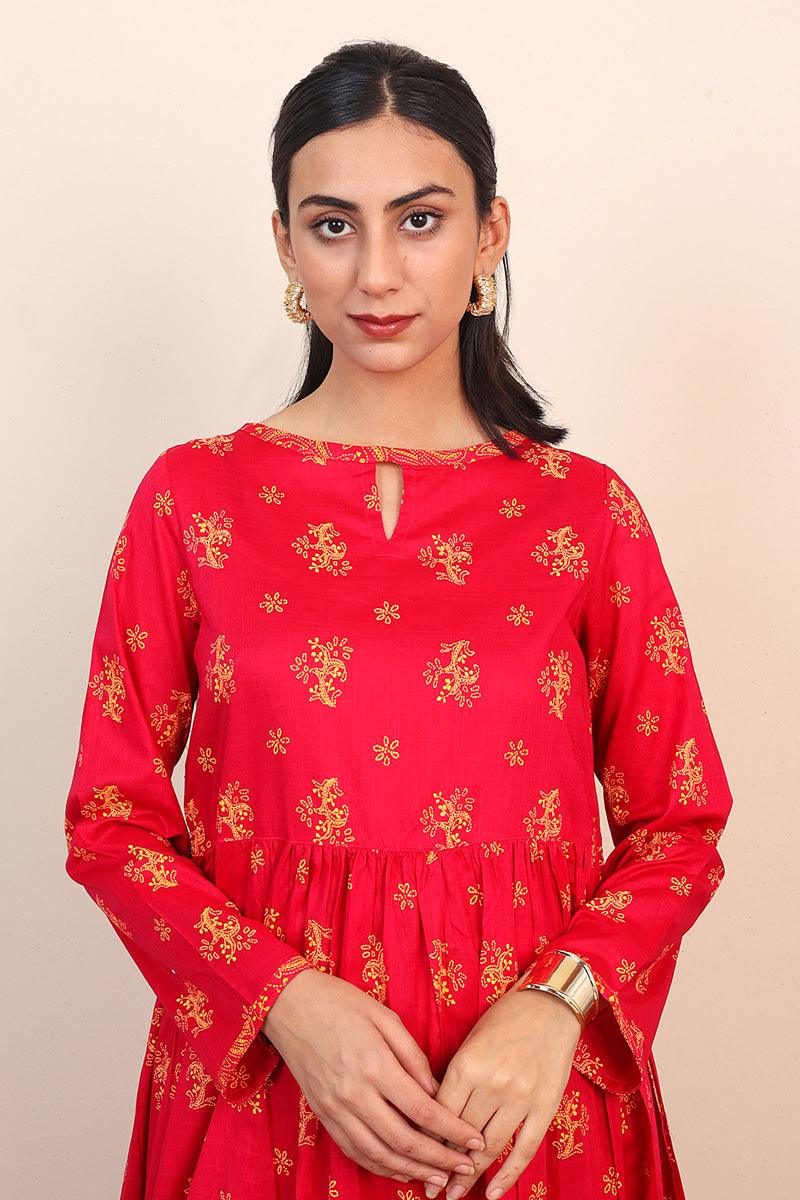 Generation - Tarkashi Printed Dress - Pink - Lawn - 2 Piece