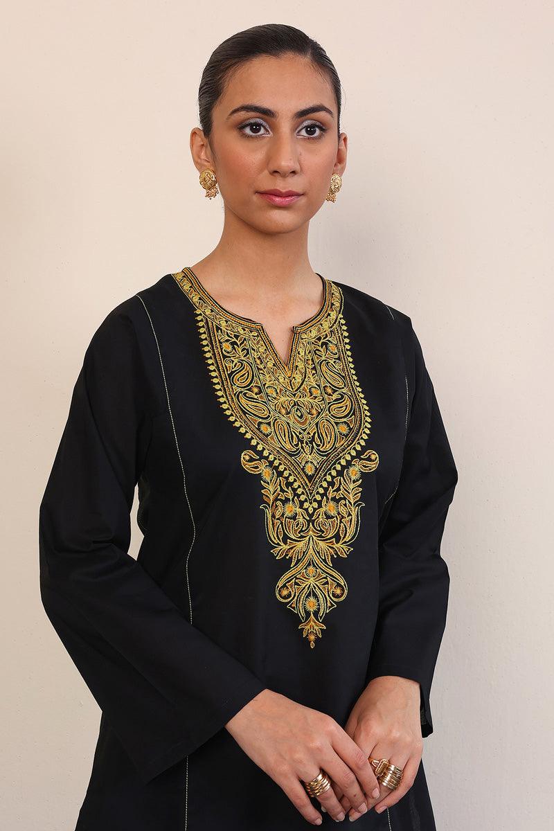 Generation - Gul Meena Sable Embroidered Kurti - Black - Lawn - 1 Piece