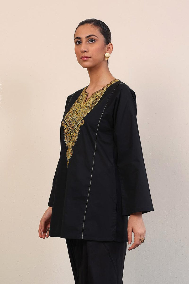 Generation - Gul Meena Sable Embroidered Kurti - Black - Lawn - 1 Piece