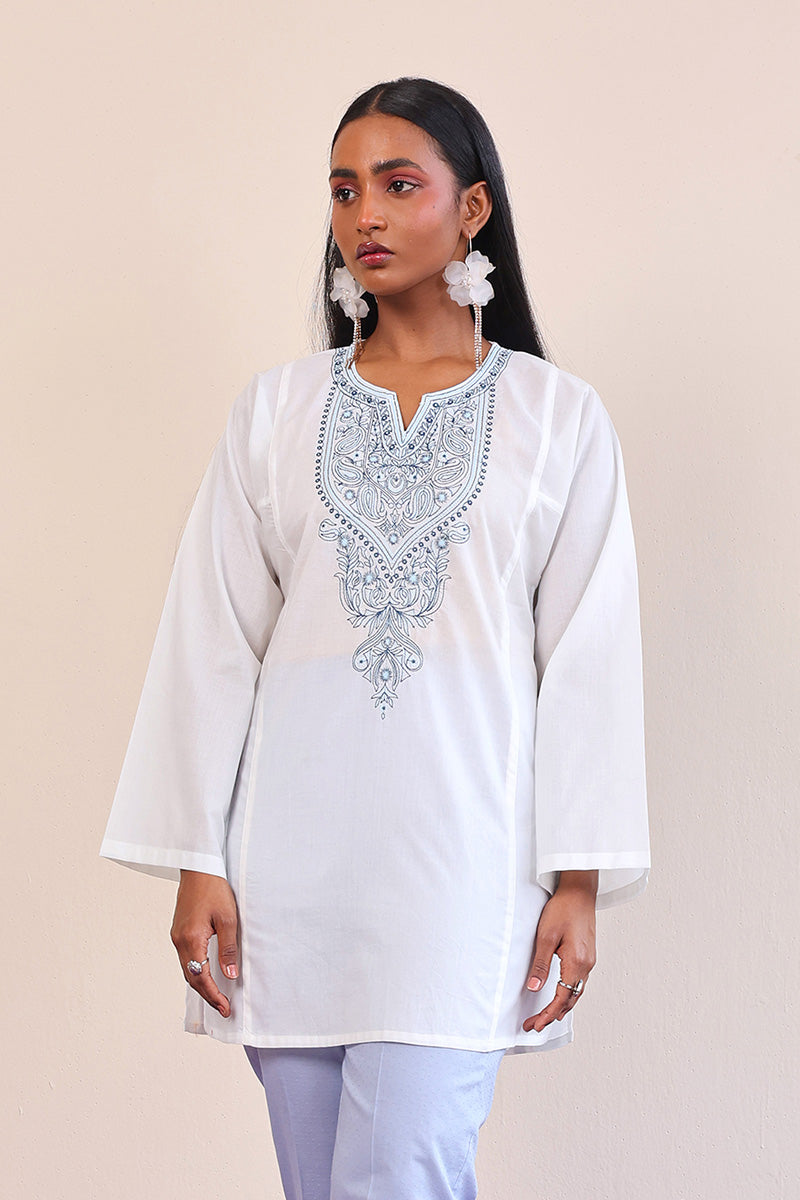 Generation - Gul Meena Kurti - White - Lawn - 1 Piece