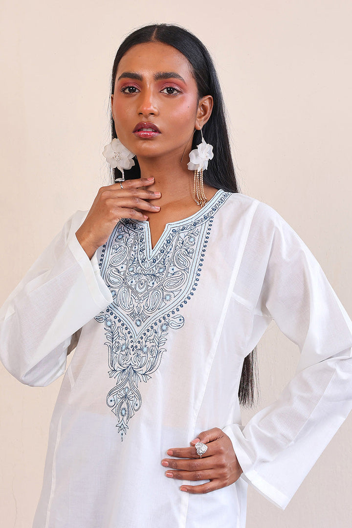 Generation - Gul Meena Kurti - White - Lawn - 1 Piece