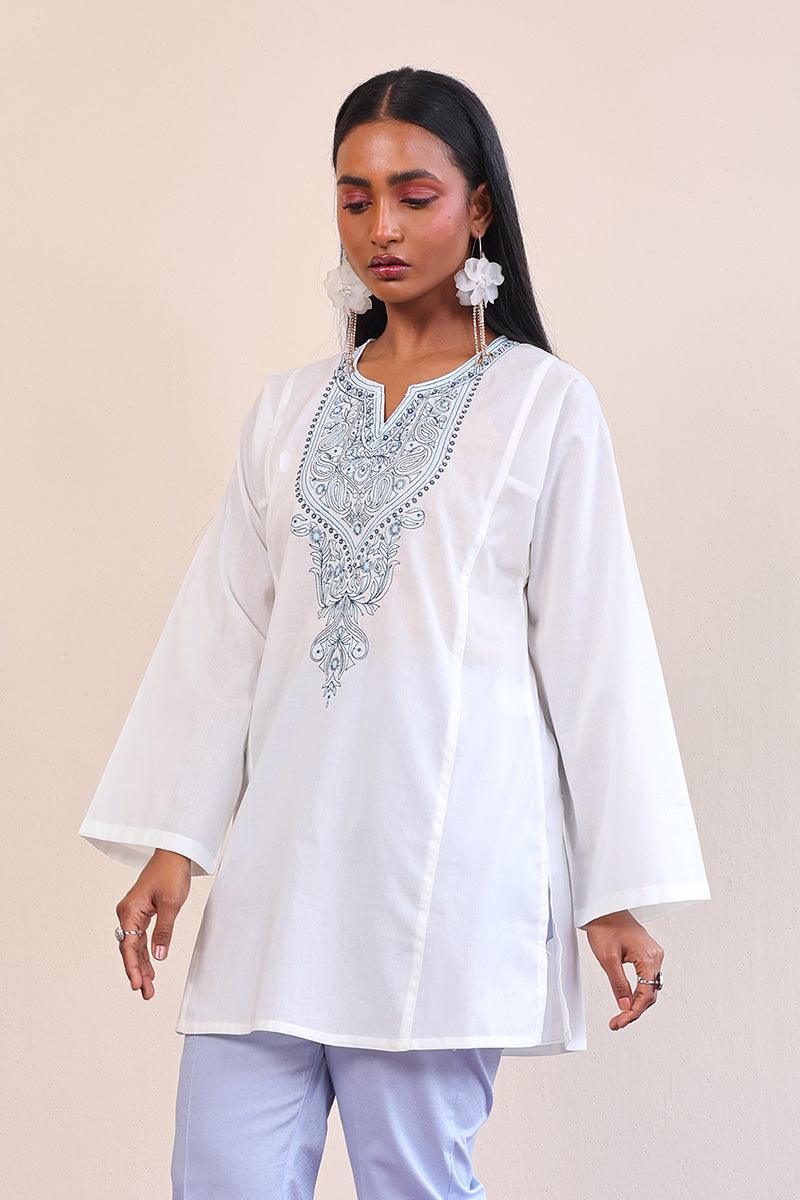 Generation - Gul Meena Kurti - White - Lawn - 1 Piece