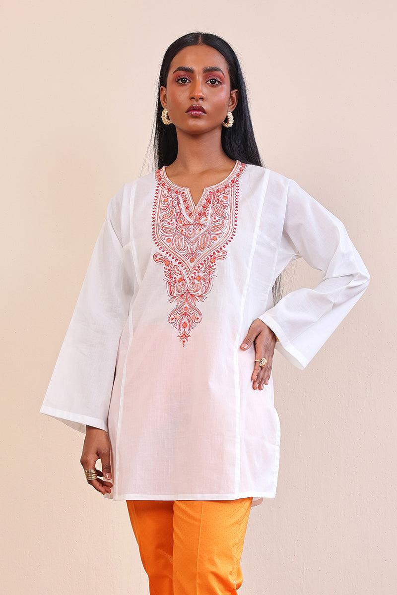 Generation - Gul Meena Kurti - White - Lawn - 1 Piece