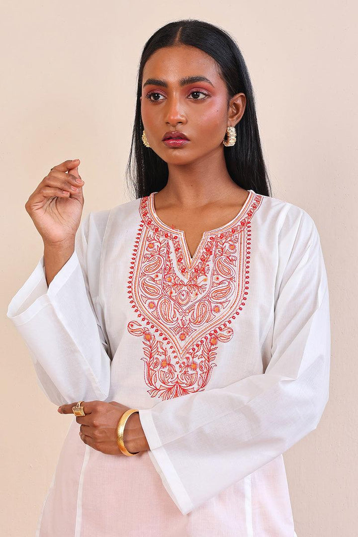 Generation - Gul Meena Kurti - White - Lawn - 1 Piece