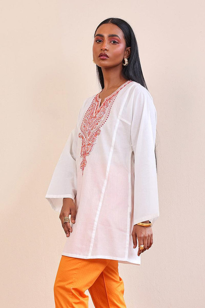 Generation - Gul Meena Kurti - White - Lawn - 1 Piece