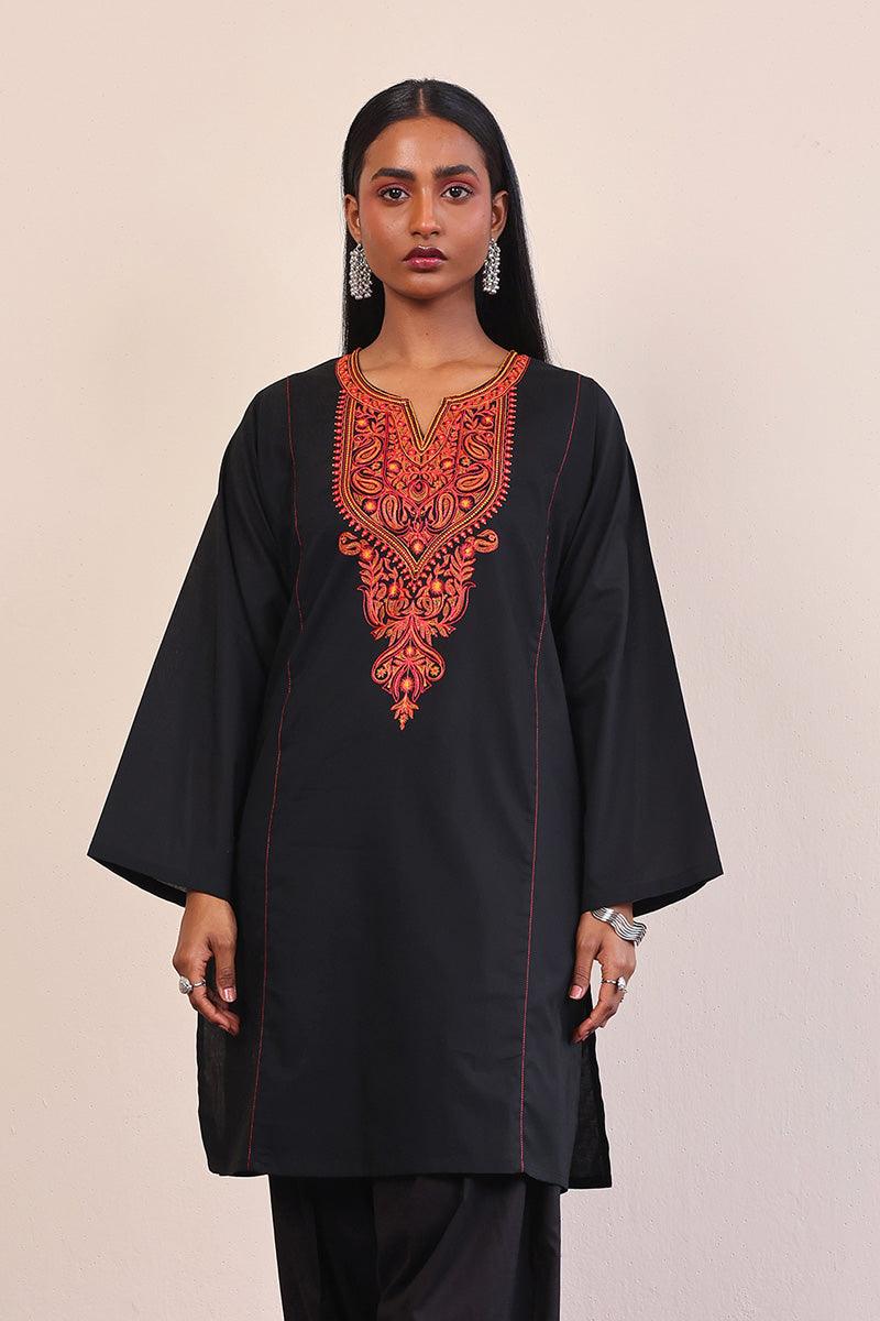Generation - Gul Meena Kurta - Black - Lawn - 1 Piece