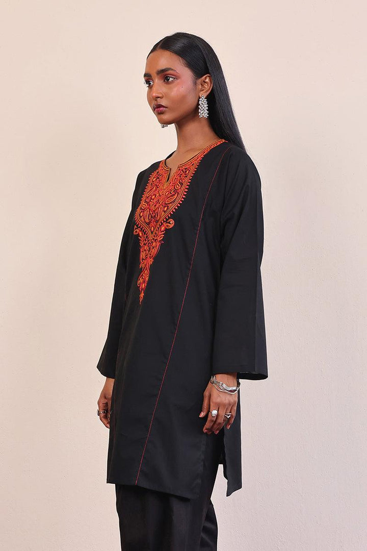Generation - Gul Meena Kurta - Black - Lawn - 1 Piece