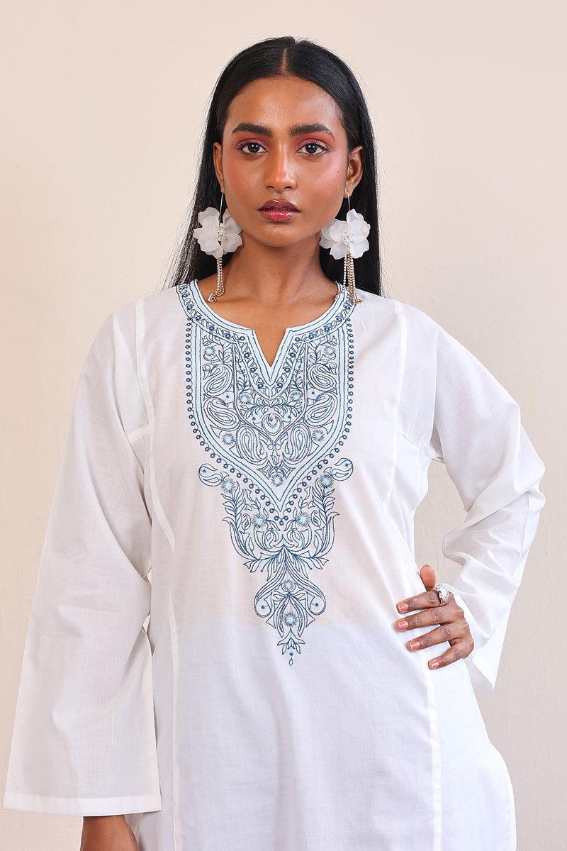 Generation - Gul Meena Embroidered Kurta - White - Lawn - 1 Piece