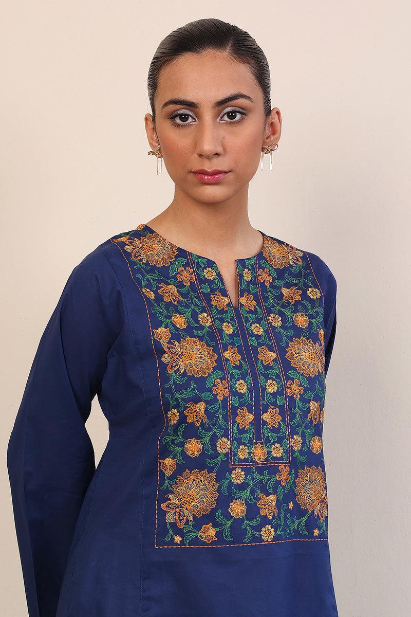 Generation - Gul Meena Phool Kurti - Red - Lawn - 1 Piece