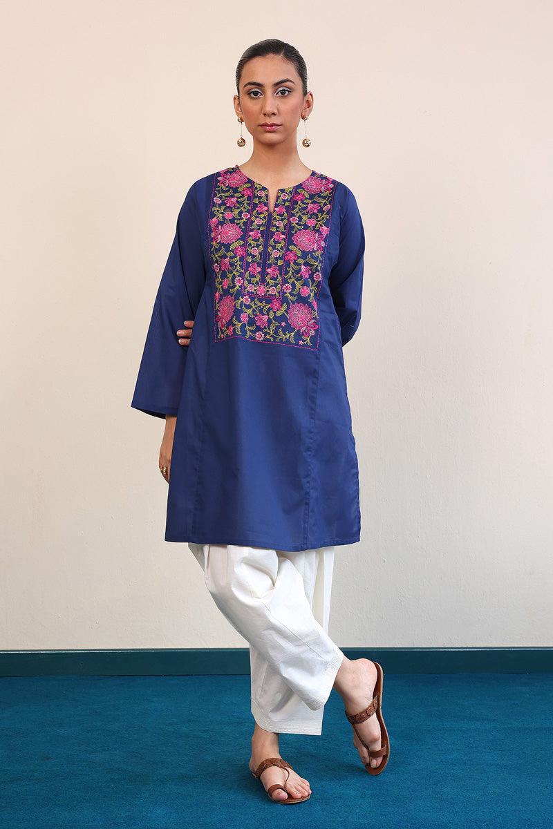 Generation - Gul Meena Phool Kurti - Red - Lawn - 1 Piece