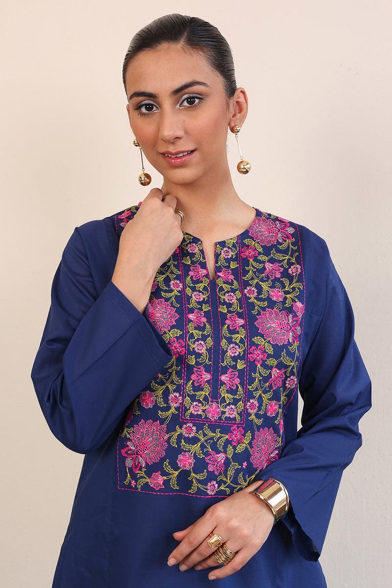 Generation - Gul Meena Phool Kurti - Red - Lawn - 1 Piece