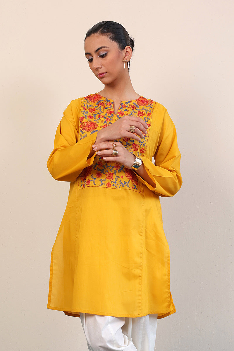 Generation - Gul Meena Phool Kurti - Red - Lawn - 1 Piece