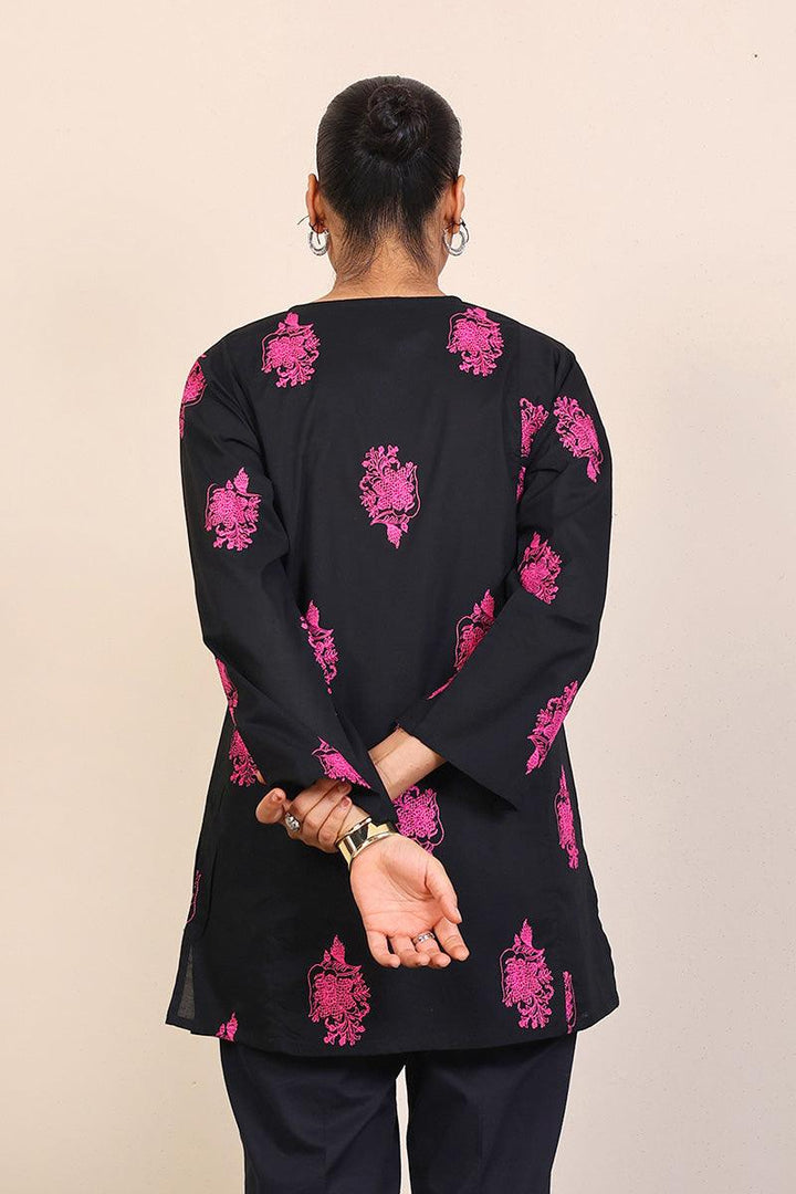 Generation - Gul Meena Kurti Top - Black Pink - Lawn - 1 Piece