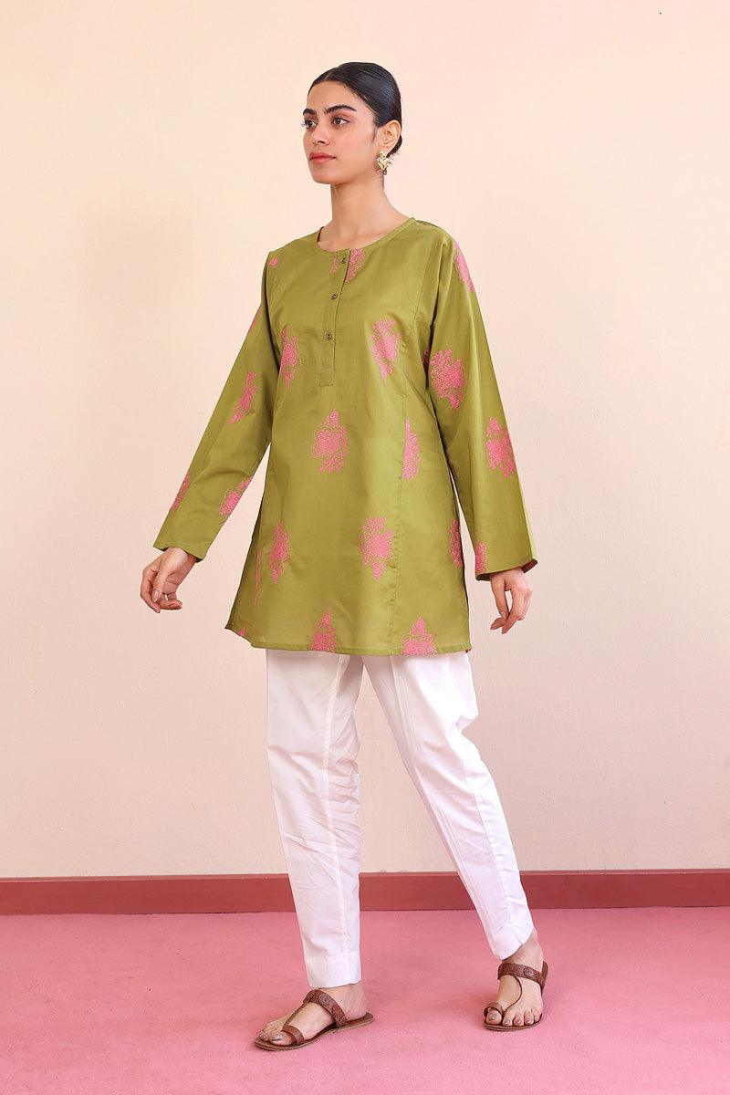 Generation - Gul Meena Kurti - Red - Lawn - 1 Piece