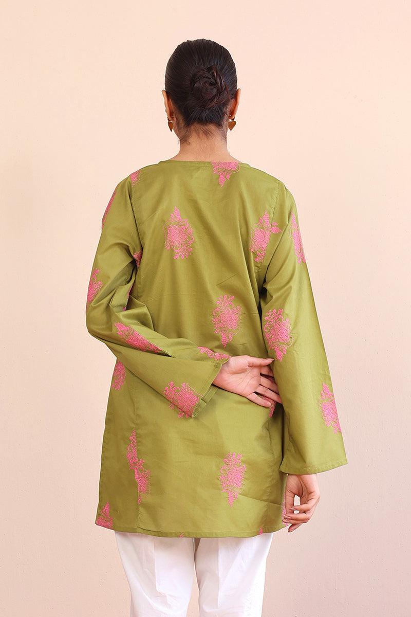 Generation - Gul Meena Kurti - Red - Lawn - 1 Piece