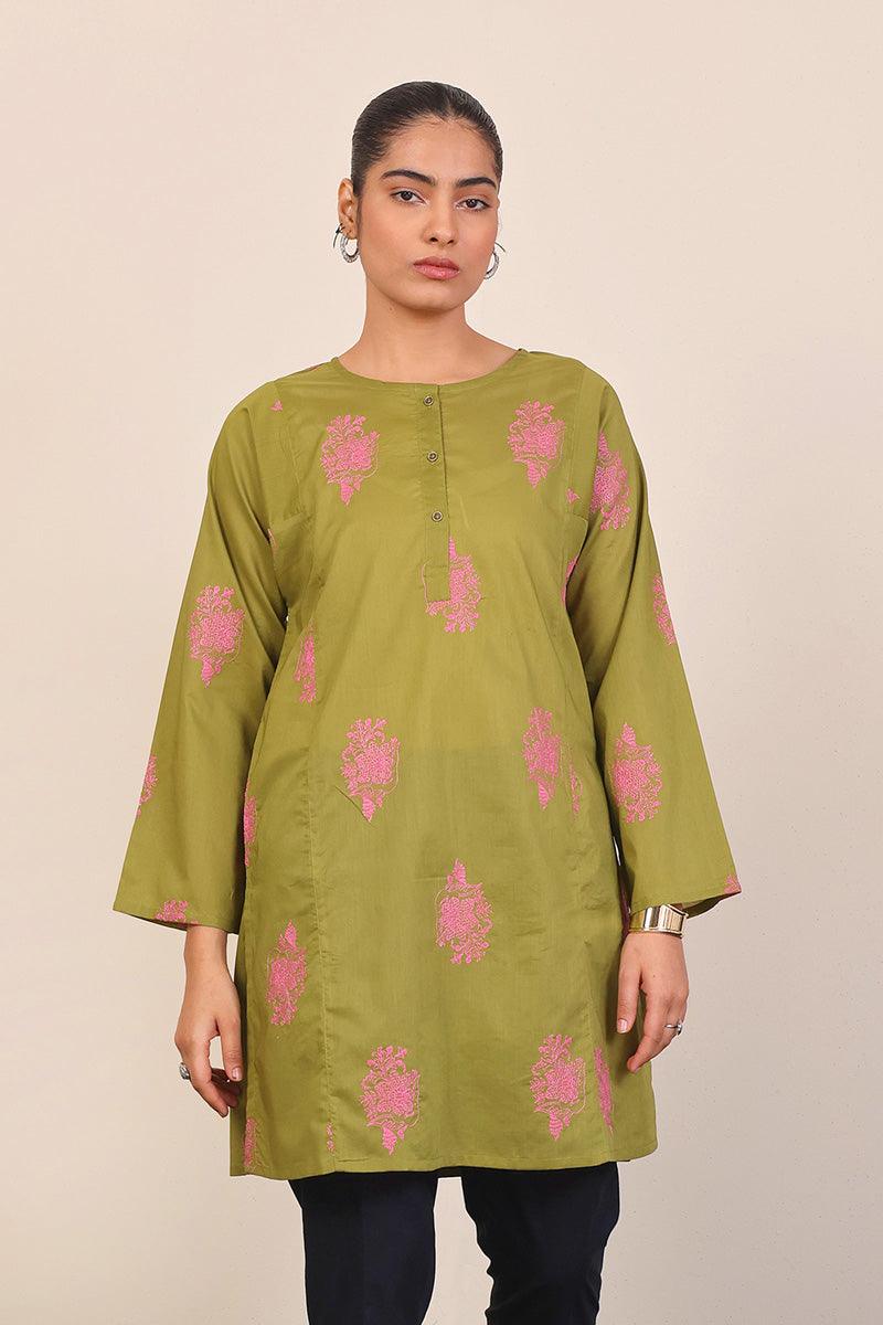 Generation - Gul Meena Kurta - Green Pink - Lawn - 1 Piece