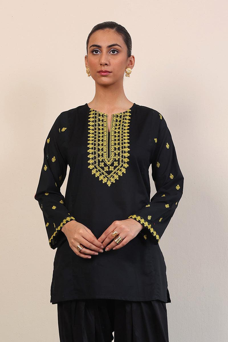 Generation - Gul Meena Ebony Kurti - Black - Lawn - 1 Piece